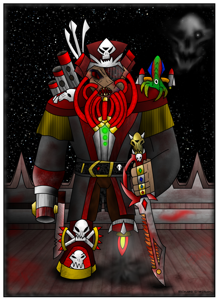 Bloodbeard the Unmerciful Leader of the Pirates of the Skull Nebula
